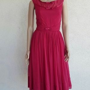 Red 1950s prom dress